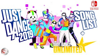 Just Dance 2019  Song List  Just Dance Unlimited Nintendo Switch [upl. by Gabel683]