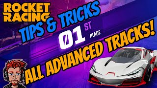 Tips amp Tricks on ALL Advanced Tracks in Rocket Racing  Champion POV [upl. by Vanhook589]