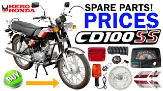 Hero Honda CD100 SS Spare Parts Price List 🔴  Hero Honda SS Spare Parts ✅ 91 98932 35053 cd100ss [upl. by Wright]