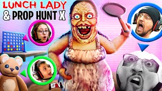 Chubby Lunch Lady Chase amp Tallest Roblox Prop Hunt X Map TOY STORE Mashup FGTeeV 2Games in 1 [upl. by Novla394]