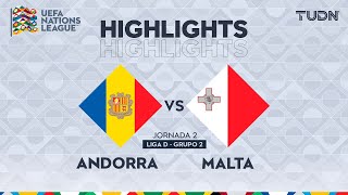 HIGHLIGHTS  Andorra vs Malta  UEFA Nations League 2024  TUDN [upl. by Aerdnuahs]