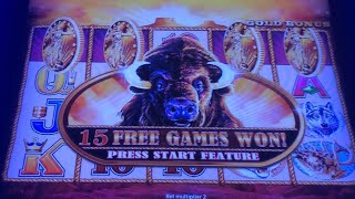 4 coin bonus amp re trigger twice on Buffalo Gold Collection [upl. by Quita604]