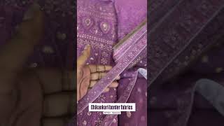 DYEABLE CHIKANKARI BORDER FABRICS  AFTER DYEING  DYEABLE FABRICS  FABRICS DYEING [upl. by Ydassac74]