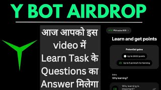 Y Bot Airdrop Learn Task Complete  🚀Week 1 And 2 Question Answer Completed [upl. by Aytida989]