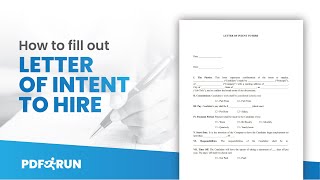 How to Fill Out Letter of Intent to Hire Online  PDFRun [upl. by Enerol]