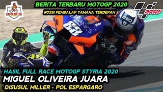 HASIL BALAP FULL RACE MOTOGP STYRIA 2020  OLIVEIRA JUARA  ROSSI YAMAHA TERDEPAN [upl. by Wilfrid]