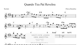 Partitura de Teclado Quando Teu Pai Revelou  Flávia Dornellas [upl. by Alihet]