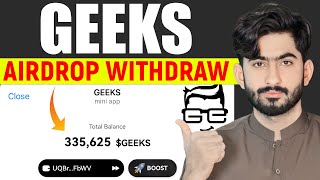 GEEKS Airdrop Withdrawal Process  GEEKS Listing  Geeks Withdrawal [upl. by Deloria771]