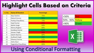 Highlight Cells Based on Criteria in Excel  Conditional Formatting in Excel [upl. by Kenelm]