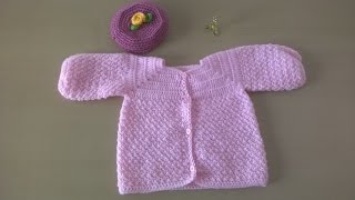 Como hacer una chaqueta de bebé en crochet o ganchillo [upl. by Isewk]