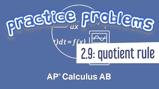 AP Calculus AB 29 Derivate Using The Quotient Rule Example 4 with lnx and sinx [upl. by Greenberg]