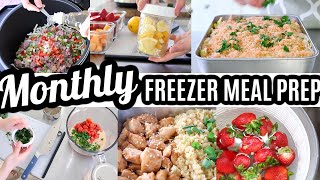 EASY MONTHLY FREEZER MEAL PREP RECIPES COOK WITH ME LARGE FAMILY MEALS WHATS FOR DINNER [upl. by Neenad]