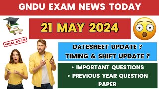 GNDU EXAM NEWS TODAY 😱 GNDU LATEST UPDATE ✔️ DATESHEET  IMPORTANT QUESTIONS  QUESTION PAPER [upl. by Victorine]