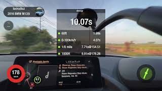 M135i F20 RWD DRAGY 14 Mile 117 121 mph Stage2 MHD tune stock turbo [upl. by Morrie388]