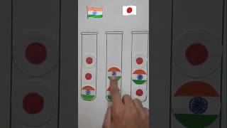 Indian Flag ❤ Japan Flag Flag  Independence Day Drawing  Republic Day Drawing shorts art [upl. by Yssis]