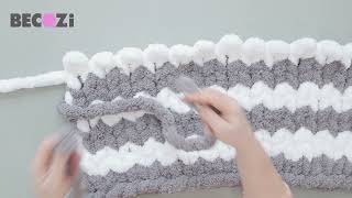 HAND KNIT A CHUNKY BLANKETJUMBO CHENILLE [upl. by Renard]