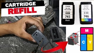 HOW TO REFILL CANON PG745s and CL746s EMPTY CARTRIDGE [upl. by Keare]