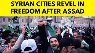 Syria News  Syrias New Dawn Cities Come Alive After Assads Ouster  Syrians Celebrate  N18G [upl. by Sherourd]