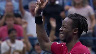 Gael Monfils Lightning Speed Returning Matteo Berrettinis Shot off the Net  US Open 2019 Hot Shot [upl. by Harbot]