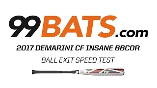 2017 DeMarini CF INSANE BBCOR  Ball Exit Speed test [upl. by Susanne]