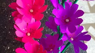 Easy and beautiful flower making with paperschool craft ideas 💐💯🌟😲 [upl. by Ggerg167]