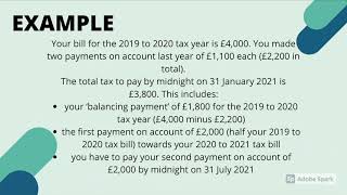 HMRC PAYMENTS ON ACCOUNT EXPLAINED [upl. by Pussej356]