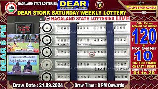 LOTTERY LIVE 8PM DRAW 21092024  Check Today’s Dear Lottery Sambad Winning Numbers [upl. by Neeven754]