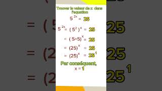 Trouver la valeur de x dans lequation 52x  25 maths foryou education easy equation [upl. by Janik798]