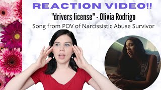 REACTION to DRIVERS LICENSE from Olivia Rodrigo from Narcissistic Abuse Survivor [upl. by Chassin343]