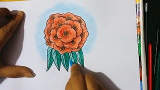 How to draw rhododendron flowercrayon colourDrawing for allThapa Art [upl. by Schmitt680]