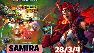 WILD RIFT ADC  THIS SAMIRA IS MONSTER IN PATCH 50C 28KILL GAMEPLAY [upl. by Nyrac247]