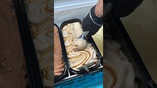 Salted Caramel Ice Cream scooping gelato dessert icecreamlovers youtubeshorts foodreels uk [upl. by Izmar]