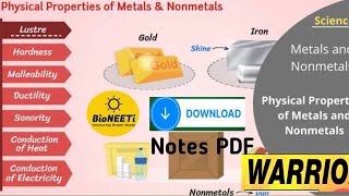 Metals And Non Metals  Physical Properties CBSE NCERT Class 10 [upl. by Anilok]