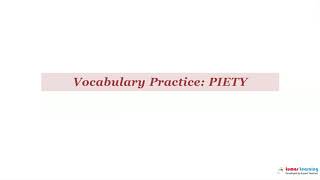 PIETY  Definition pronunciation grammar meaning  Practice grade 11 vocabulary [upl. by Atnahc31]