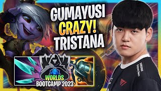 GUMAYUSI IS SO CRAZY WITH TRISTANA  T1 Gumayusi Plays Tristana ADC vs Kaisa  Bootcamp 2023 [upl. by Yssirk]