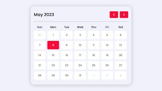 Create A Dynamic Calendar in HTML CSS amp JavaScript  Calendar with JavaScript [upl. by Kelly699]