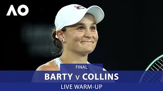 LIVE Barty v Collins WarmUp Rod Laver Arena  Australian Open 2022 [upl. by Oecam]