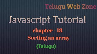 Javascript in telugu 18 how to sorting an array [upl. by Atsirk]