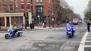 Boston Police Department Injured Officer Motorcade to Hospital BPD Motorcycle Escort [upl. by Bihas]