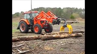 Général Matériel  Grappin forestier sur chargeur de tracteur Grappin de débardage [upl. by Ydur]