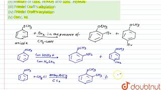 Give the equations for the followingreactions in case of anisole i Br2 in ethanoic acid me [upl. by Everest]