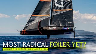 Maxi slayer Exclusive first sail on the radical 60ft foiler Flying Nikka [upl. by Romito]