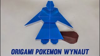 How To Make a paper Origami Pokemon Wynaut Easy [upl. by Eladnwahs]