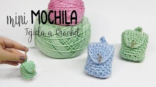 Mini MOCHILA TEJIDA A CROCHET  souvenir llavero o monedero [upl. by Davilman668]