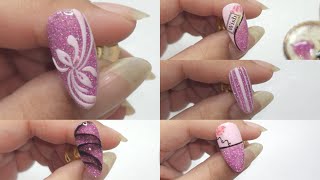 reflective glitter sticker art gradient art emboss art nail art design [upl. by Dekeles126]