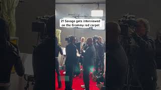 21 Savage gets interviewed on the red carpet at the Grammys 21savage hiphop rapper music atl [upl. by Luaped265]