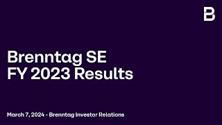 Brenntag SE  Full Year 2023 Results Presentation [upl. by Annoed525]