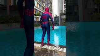 Spider man in swimming pool but its wintermarvel spiderman [upl. by Aihsakal]