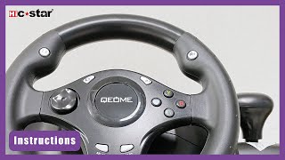 Qeome NS9822 Multiplatform Game Steering Wheel instructions [upl. by Thorma]