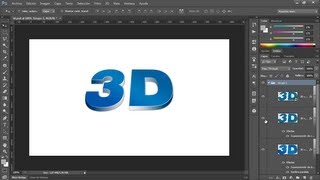 Efecto de Texto 3D sin Usar Herramientas 3D con Photoshop [upl. by Annaj]